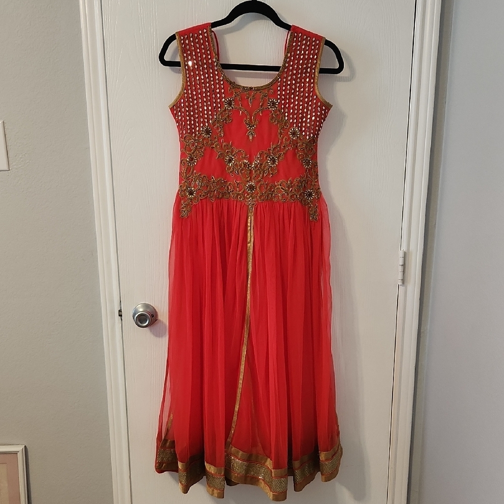 Elegant Red and Gold Embellished Kurta